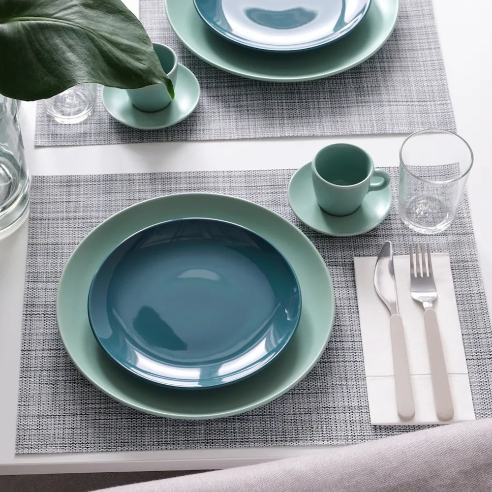 (Retired) FÄRGKLAR Side plates, glossy dark turquoise, 8 " - Picture 5 of 10